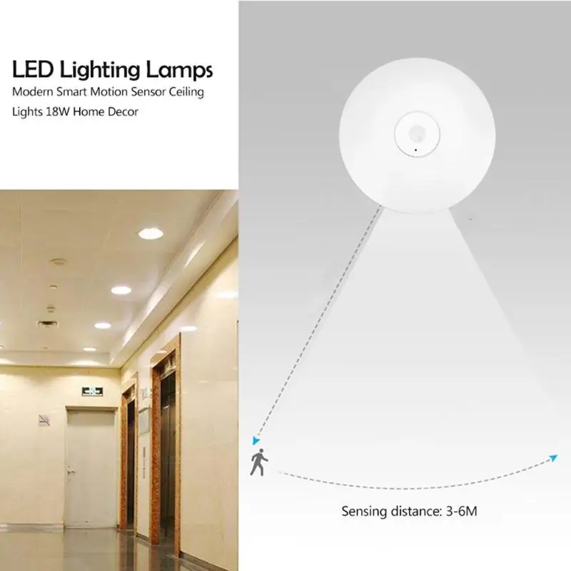

Modern Smart Motion Sensor Ceiling Lights 18W Home Decor LED Lighting Lamps For Hallway Stairs Depot Kids Room Ceiling Lamps