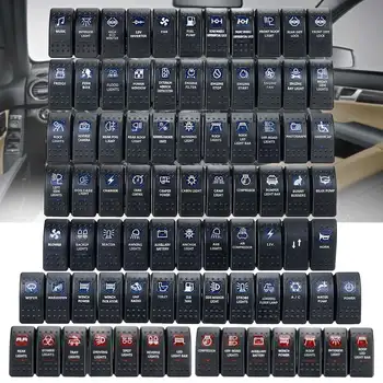 

1pcs 12V 24V Car Boat Caravan Rocker Switches Waterproof Rocker Switch Dual Blue LED Light Bar 4x4