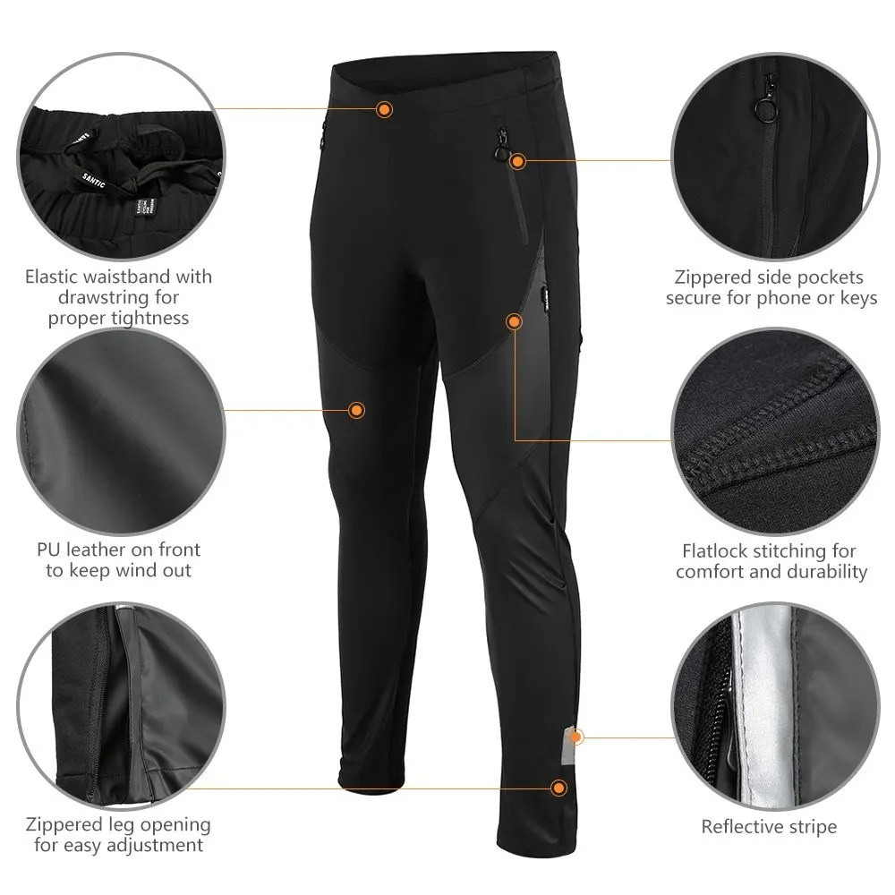 Santic мужские ветрозащитные длинные штаны для велоспорта длинные штаны для верховой езды на зиму и осень флисовые штаны для отдыха