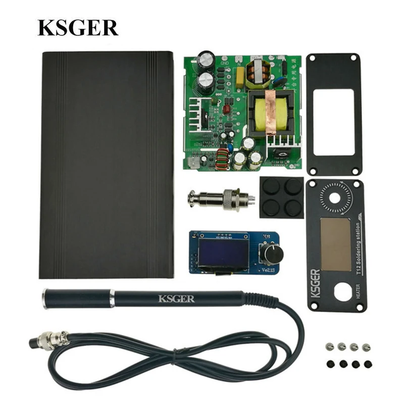 

KSGER V2.1S T12 STM32 OLED Digital Temperature Controller Alloy 9501 Soldering Handle with JBC Pump Electric Solder Iron