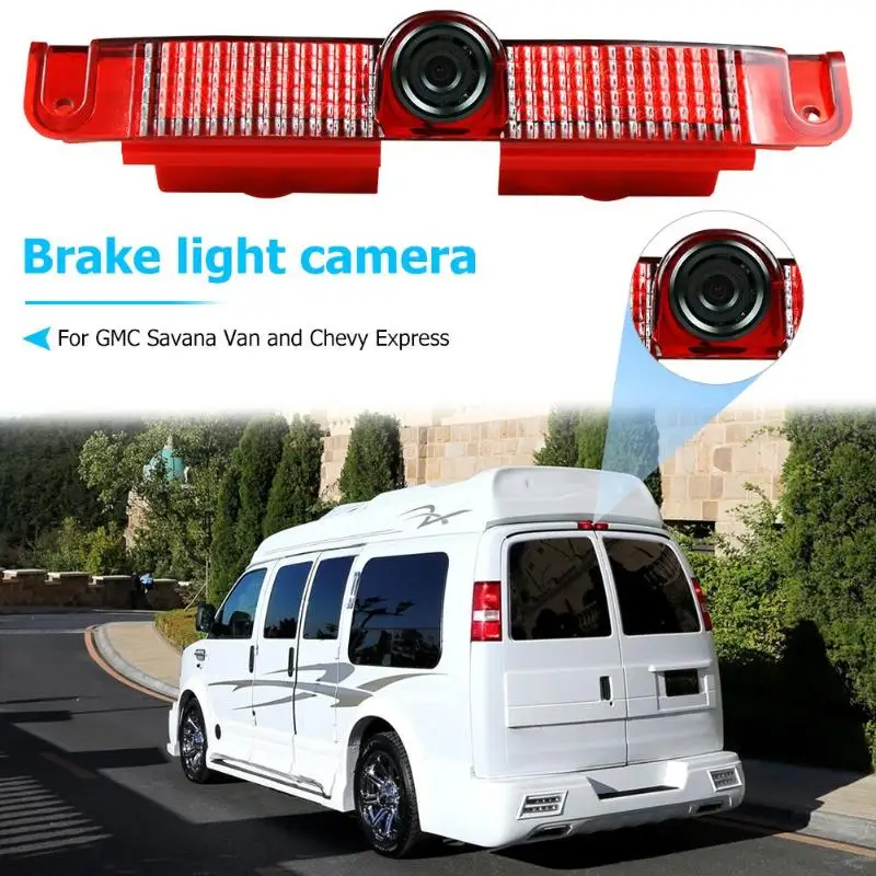 

Car Rear View Camera 3rd Third Brake Light Shockproof Night Vision Waterproof Car Camera for GMC Savana Van Chevy Express