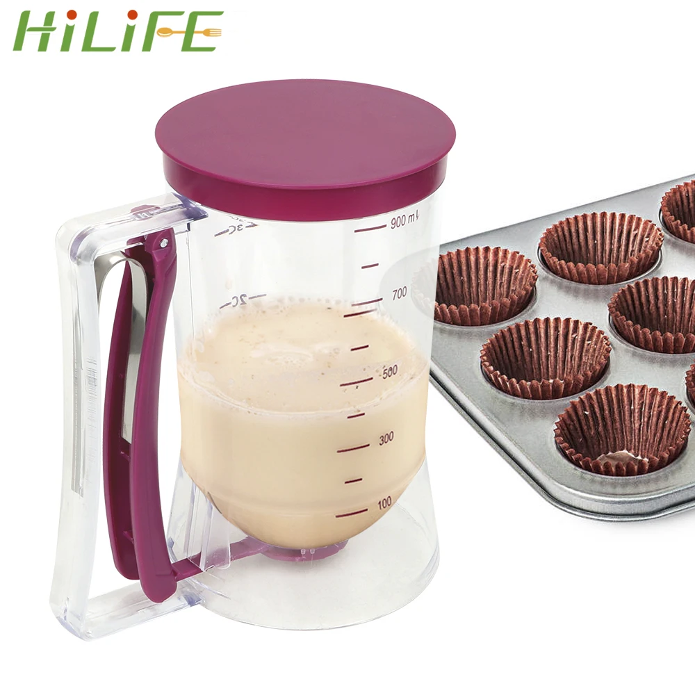 Мороженое HILIFE со сперматотором, средство для выпечки, инструменты для кексов, блинов, печенья, маффинов, 900 мл, мерный стакан|Дозатор теста для блинов| | АлиЭкспресс - Очевидные, но незаменимые товары для кухни с Алиэкспресс