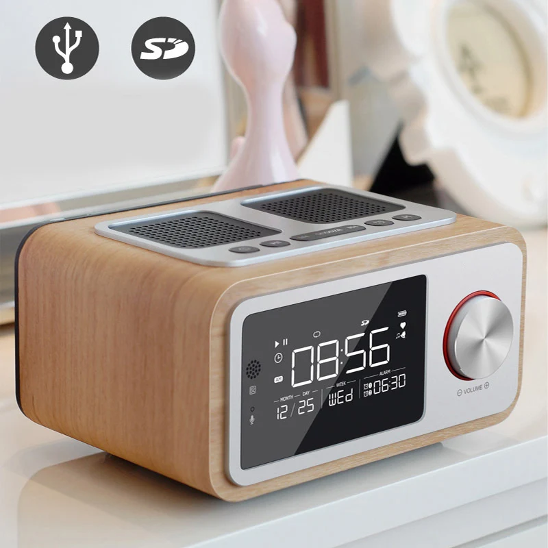 LEORY H3 отдаленных контроллер Будильник Bluetooth беспроводной переносной динамик USB MP3