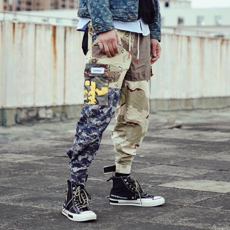 

2019 Men's More Pocket Camouflage Printing Haren Cotton Casual cargo Pants men Trousers Active Elastic Hip Hop Sweatpants