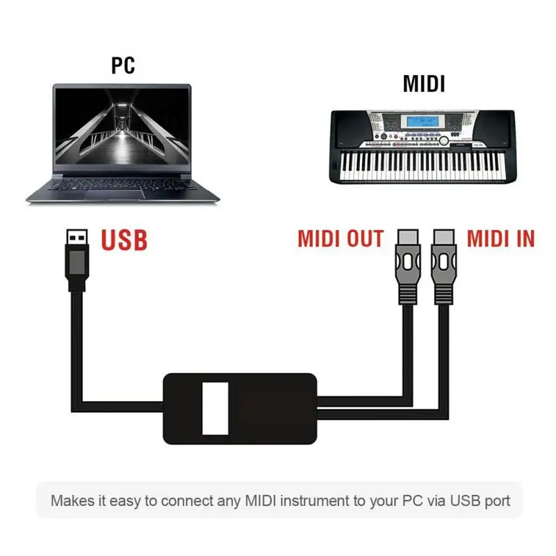 MIDI конвертер ПК музыкальная клавиатура адаптер USB IN-OUT MIDI домашний музыкальный кабель