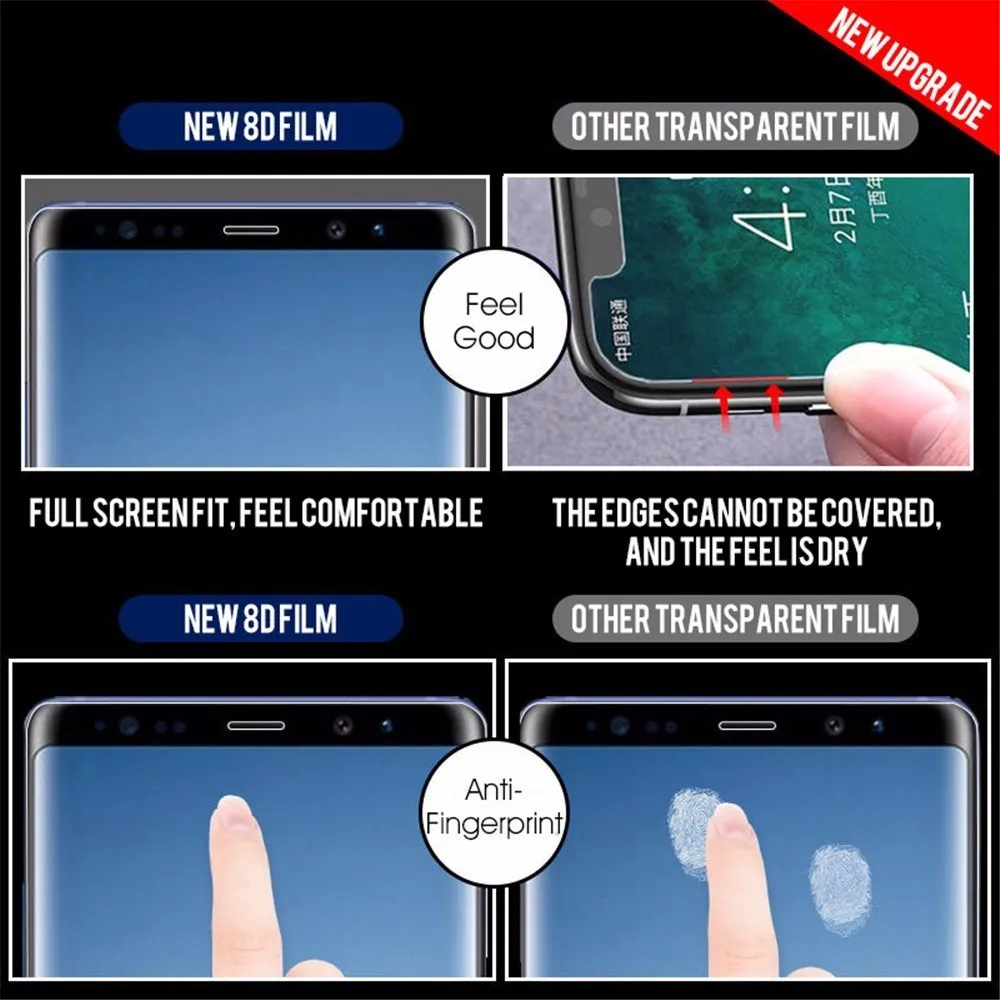 10D полная защита мягкая Гидрогелевая пленка для Samsung Galaxy S20 10E A8 A6S A9S Защитная
