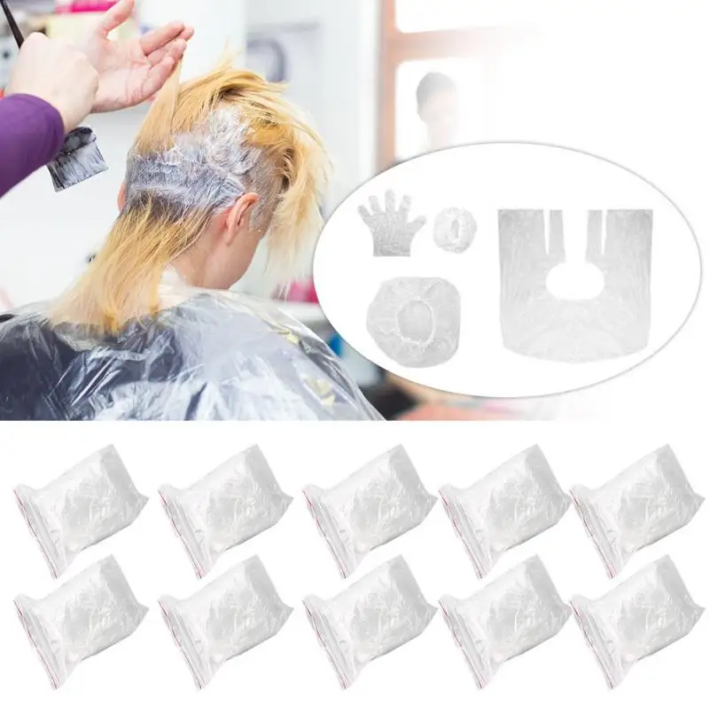 

10 Set Disposable Salon Clear Silicone Ear Cover Gloves Hair Dye Shield Protect Color Styling Tool Accessories Hair Care