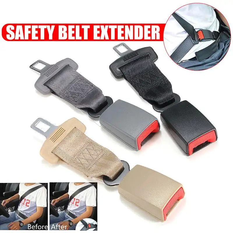 

Audew Universal 23cm/9inch Car Seat Seatbelt Safety Belt Extender Extension 2.1cm Buckle Black Gray Beige Fits most Vehicles