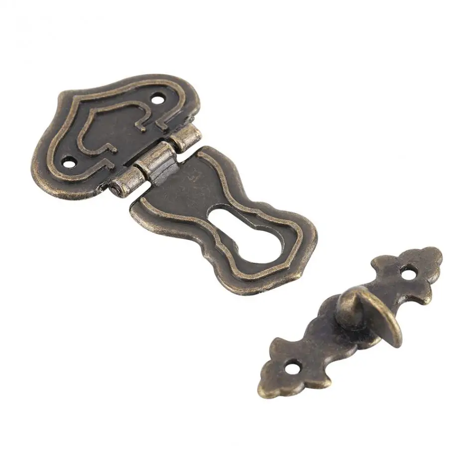 

10Pcs/Lot Retro Style Box Hasp Lock Latch Hasp Bronze Tone Jewelry Case Box Lock Wooden Box