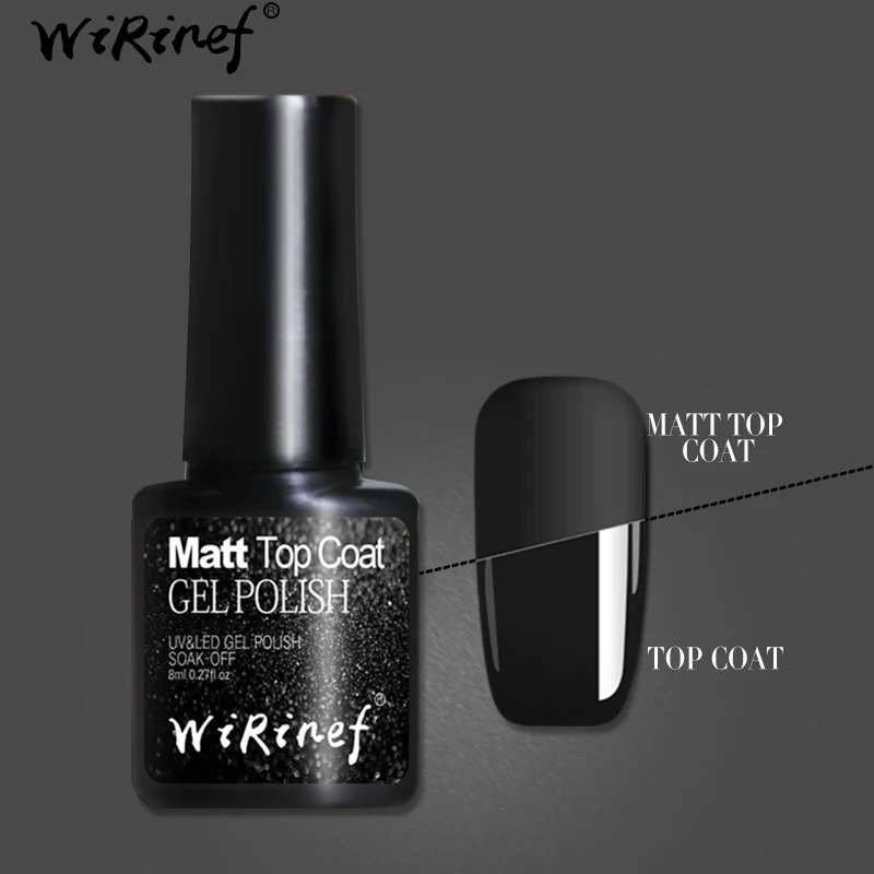 

WiRinef Matte Top Nail Gel For Manicure Nail Art Semi-permanent Primer Base Top Uv LED Polish Gel 8ml