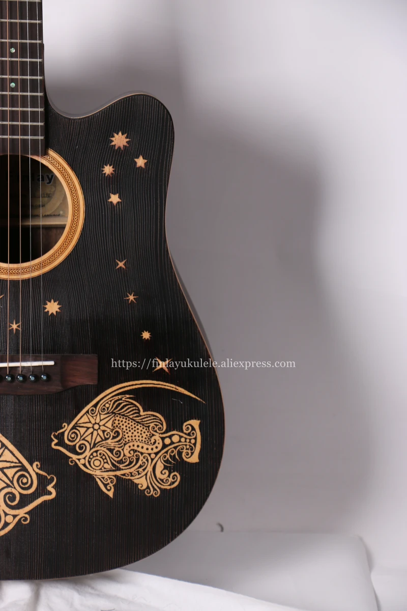 Finlay 41 &quotэлектрогитара Массив ели Top/Rosewood Body резьба по дереву гитары фарфор с