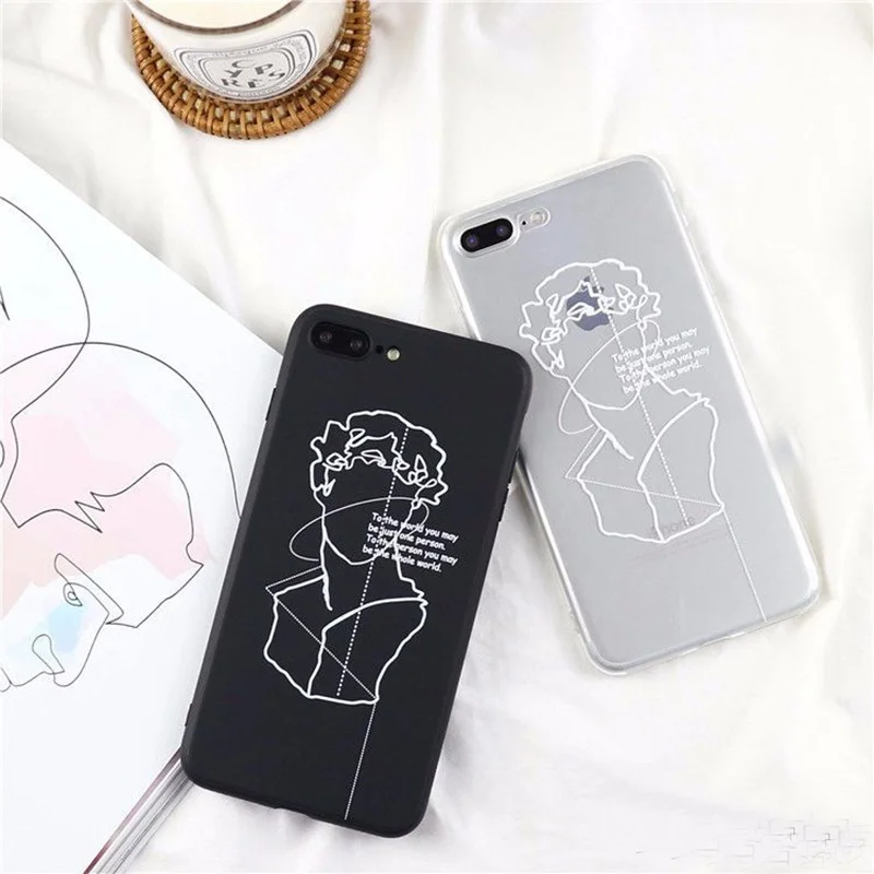 Чехол для iPhone X Xs Max XR 8 7 6s 6 plus с абстрактными художественными линиями мягкий чехол
