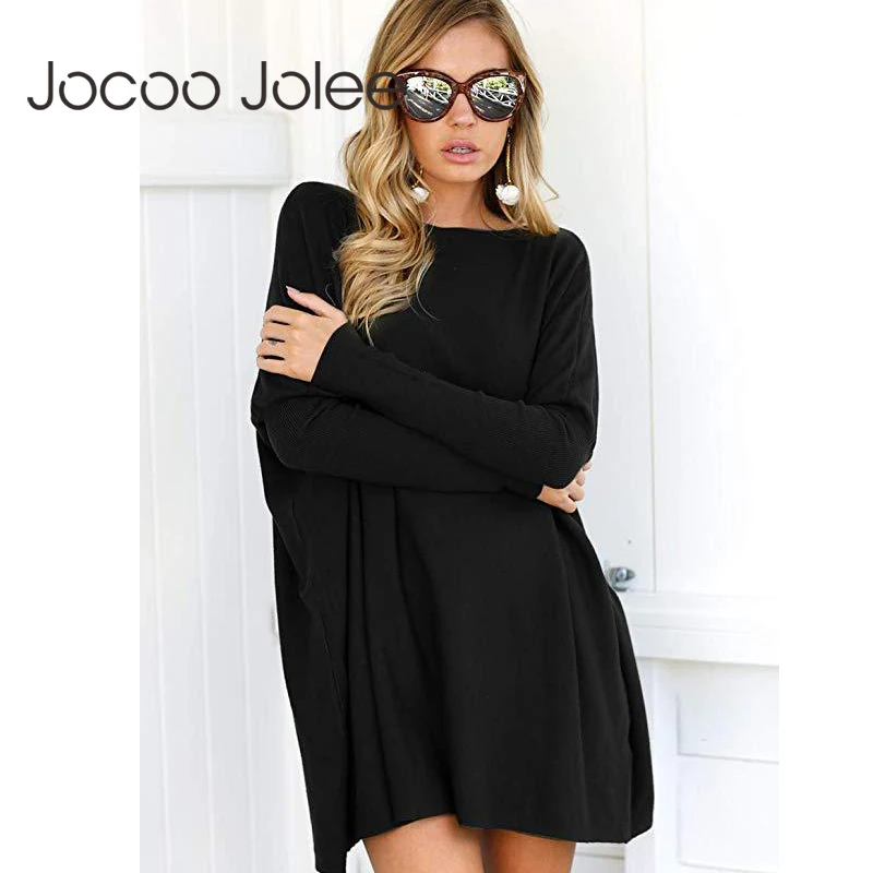 

Jocoo Jolee Casual Loose Shirt Women Batwing Sleeve O Neck Tops Female Knitwear Pullover Plus Size Blauses Streetwear 5XL