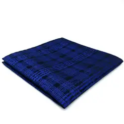 EH22 hombres de bolsillo cuadrado azul oscuro Checkes de pañuelo de seda clásico pañuelo novio EH22 hombres de bolsillo cuadrado azul oscuro Checkes de pañuelo de seda clásico pañuelo novio