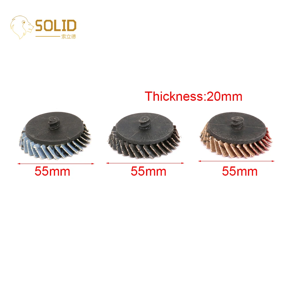 5Pcs 2" 60# Abrasive Flap Disc Wheel Type R Roloc Grinding Flap Disc Threaded Twist Lock for Derusting and Grinding Metal 55mm