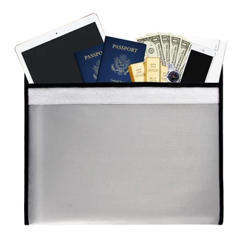 

Fireproof Document Bag Holder Pouch Non-Itchy Silicone Coated Household Office Fire & Water Resistant File Folder Safe Storage