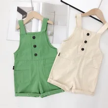 Детский комбинезон хлопок комбинезон для маленьких мальчиков модные Рубашки домашние детские штаны Лето Малыш Девушки Короткие Комбинезоны Новое поступление