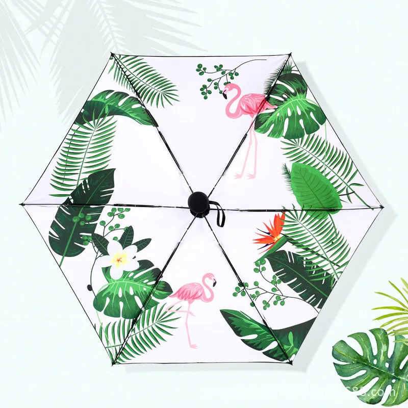 Simanfei Umbrellas 2019 New Fresh Tropical Style Anti UV Flamingos