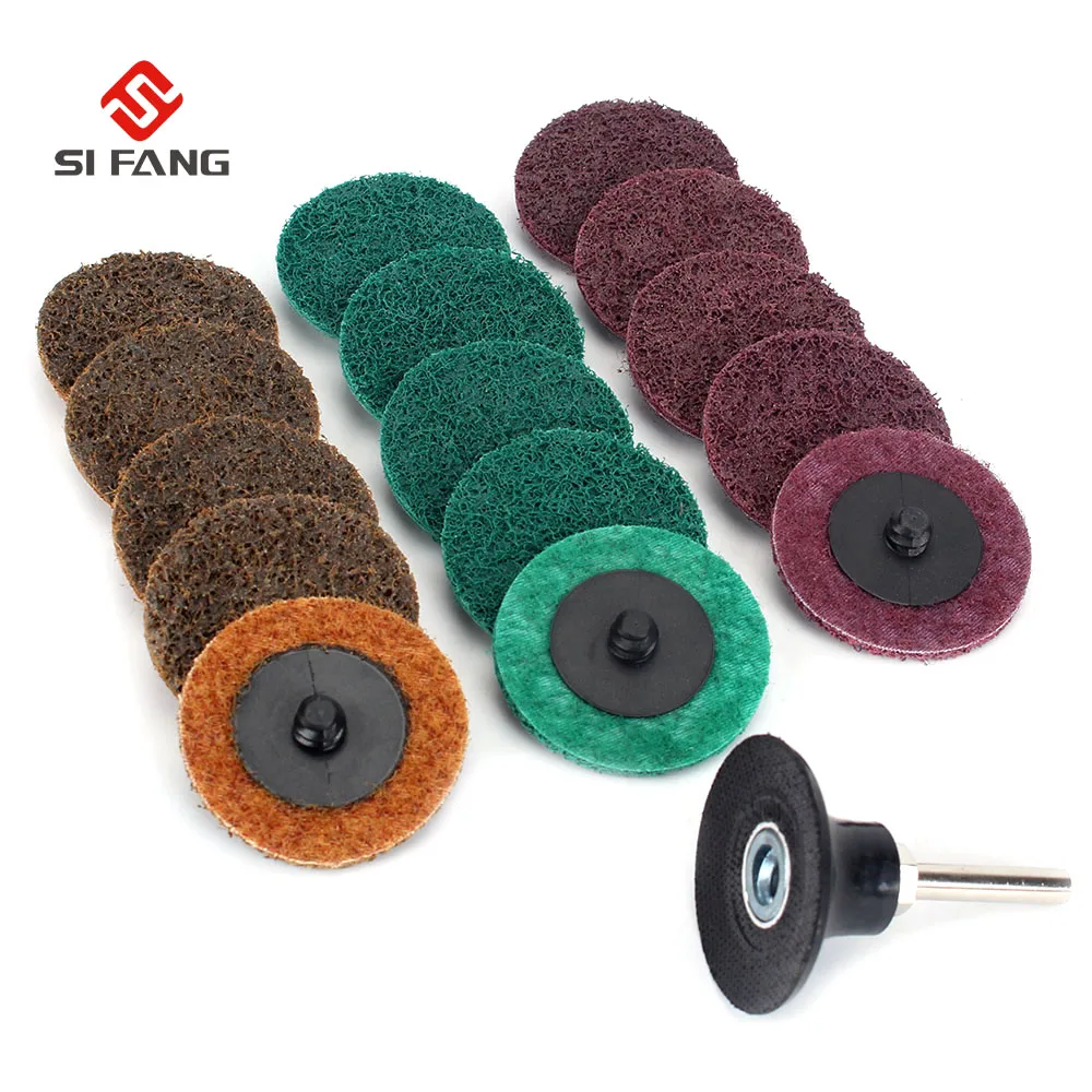 30Pcs 3" Roloc Type R Surface Polishing Sanding Disc Threaded Twist