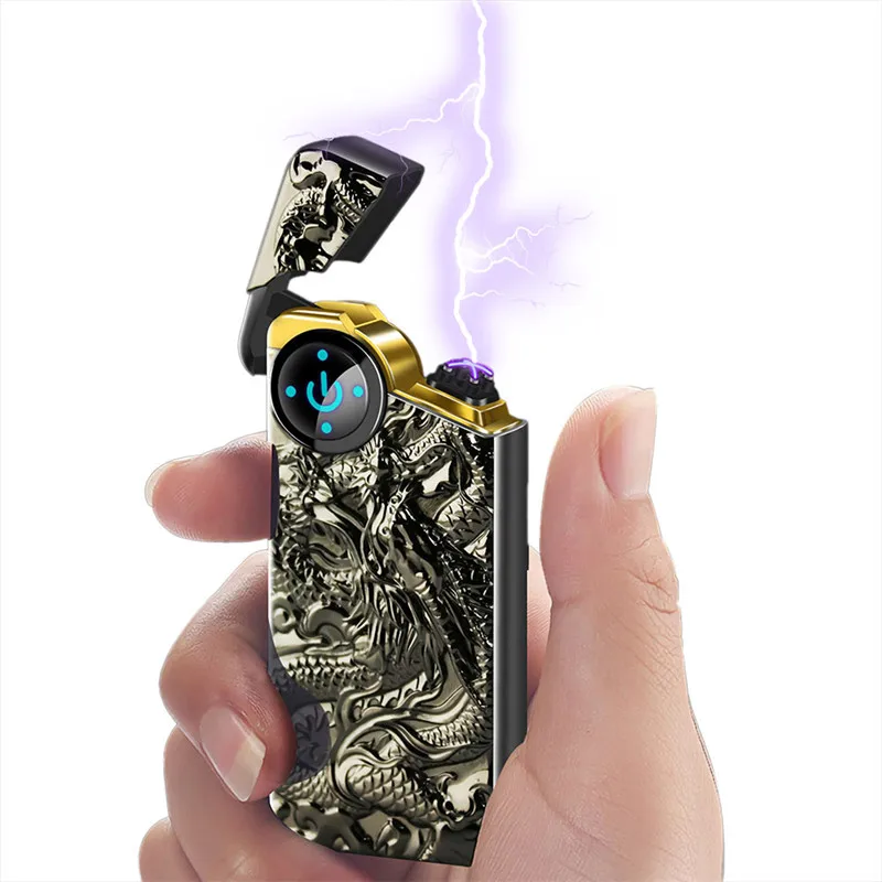 

Touch-sensitive Double Arc Electronic Cigarette Lighter USB Metal Rechargeable Windproof Flameless Electric Lighters Lighter