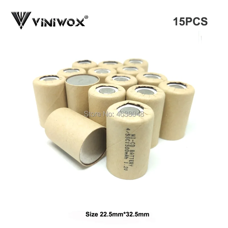 

1.2V 1500mAh 4/5SC Rechargeable Ni-CD Batteries for Electric Flashlight Power Bank Power Tool Battery Cell Subc NICD Accumulator
