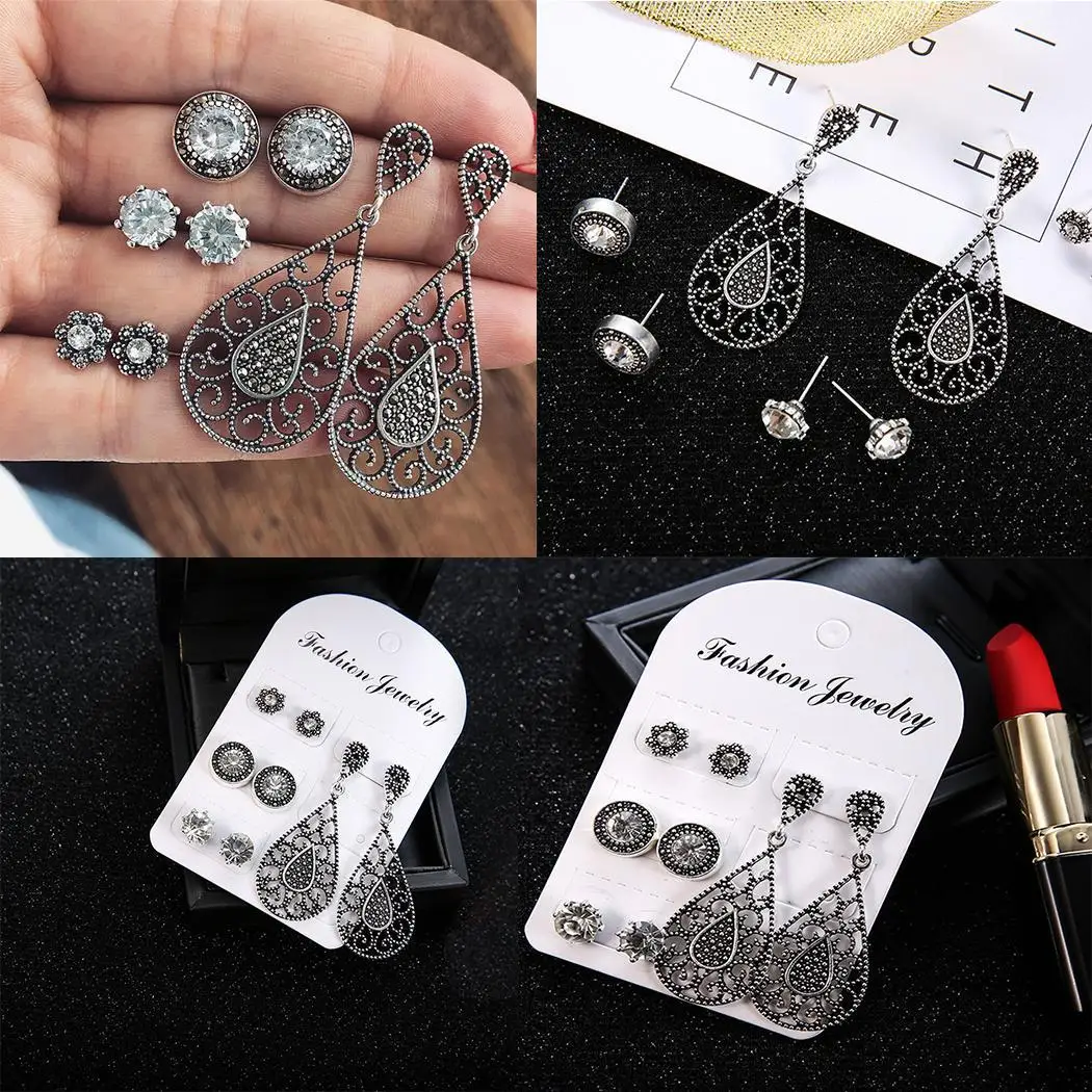 

bohemian 3 Crystal 6 Stylish Bohemia set Women Hook 1 Earrings 2 8 9 5 wedding Elegant earrings 4 7 Casual
