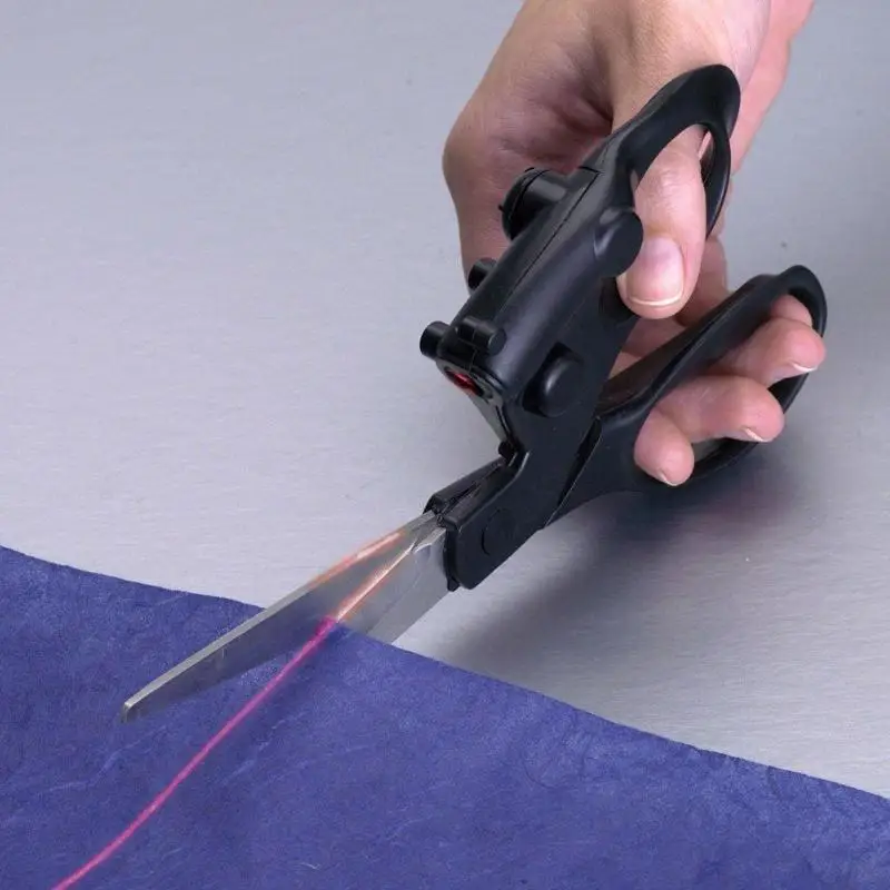 

Laser Guided Fabric Scissors Pro Laser Guided Scissors for Home Crafts Wrapping Gifts Fabric Sewing Cut Fast Scissor Shear