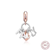 Идеальная семья болтается Шарм Подходит Pandora Подвески браслет ожерелья стерлингового серебра 925 Женские бусины для изготовления ювелирных изделий perles