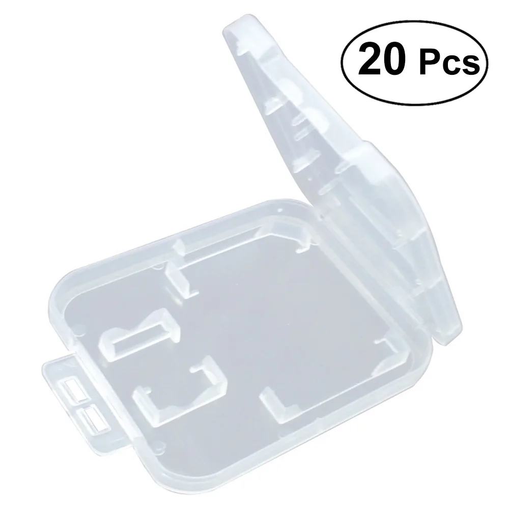 

20pcs Clear Plastic Memory Card Storage Boxes Case Holder for SD T-Flash Card