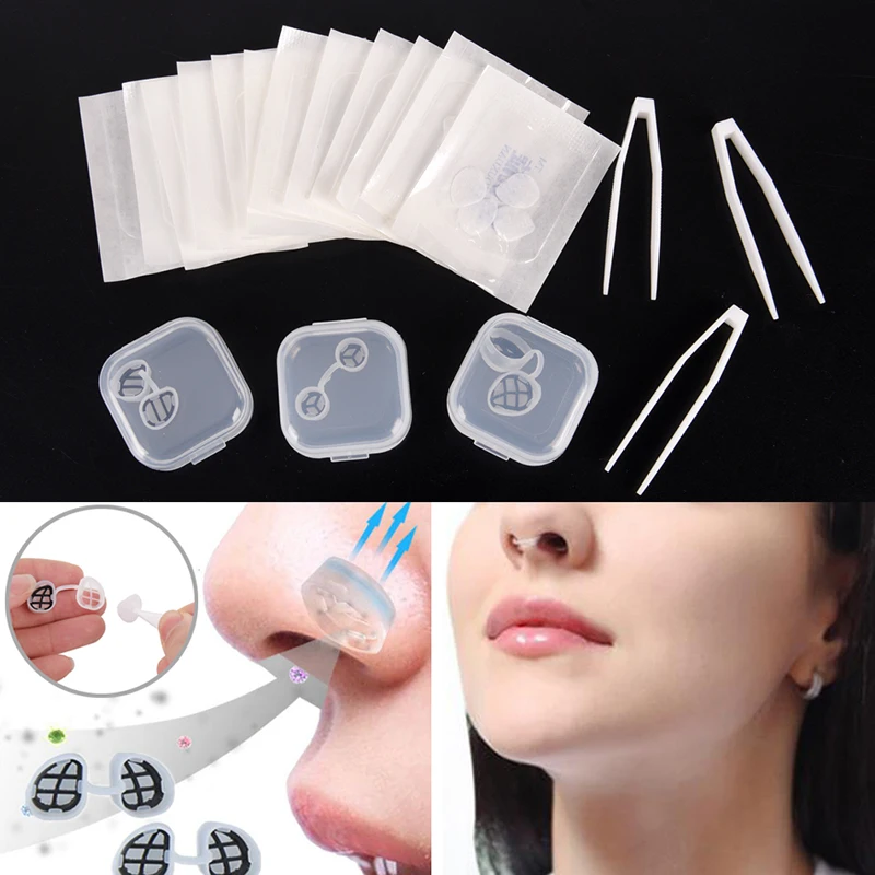 

1Pair Nasal Filter Frames+8 Pairs Filters Invisible Pollen Allergy Nose Filter PM2.5 Dust Breathable Nasal Filter Mouth Air Mask