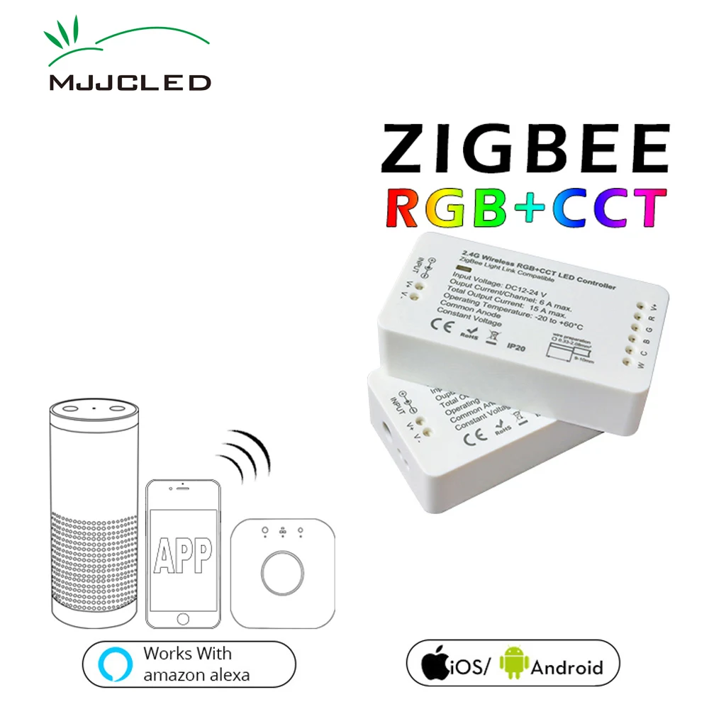 Светодиодный контроллер ZIGBEE RGB CCT WW CW Zigbee для светодиодных лент 12 В 24 постоянного