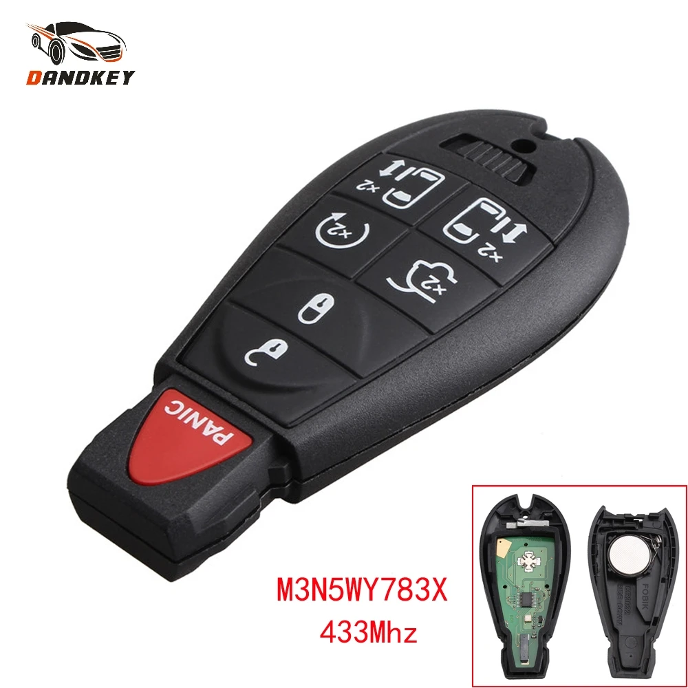 Dandkey 7 кнопок брелок-кармашек для Chrysler Dodge Jeep Door Fobik Town кантри M3N5WY783X IYZ-C01C 433 МГц вход