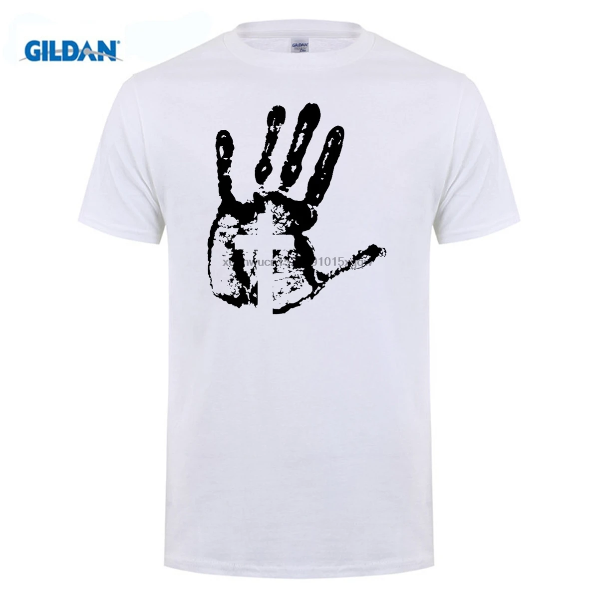 

GILDAN Newest Fashion Men 100% Cotton Cool Christian Cross On Hand Jesus Religious Tee Shirt Unisex More Size