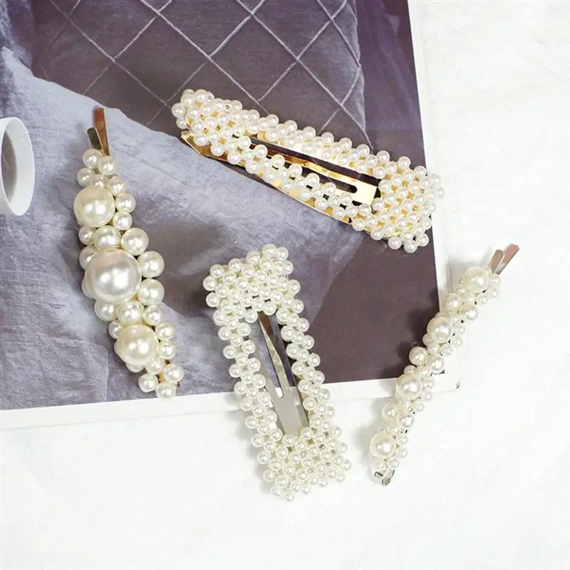 4pcs Hair Clips Simple Decorative Fresh Pearl Fashion Hair Barrettes Hair Accessories Hair Pins for Girls Women Ladies 4pcs Hair Clips Simple Decorative Fresh Pearl Fashion Hair Barrettes Hair Accessories Hair Pins for Girls Women Ladies