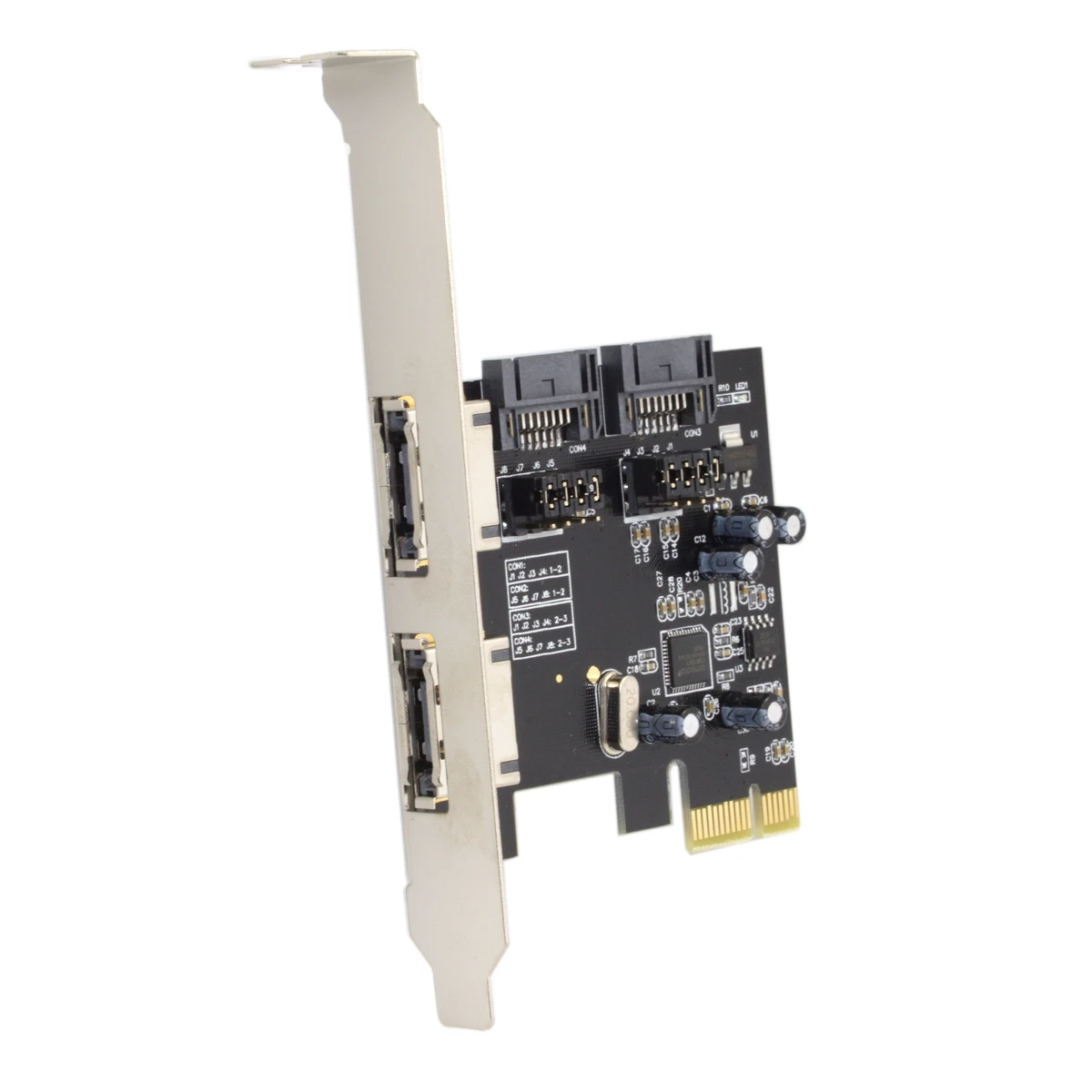 Jimier PCI E на 4 порта SATA 3 0 ESATA PCIE SATA3 6 Гбит/с карта расширения адаптер