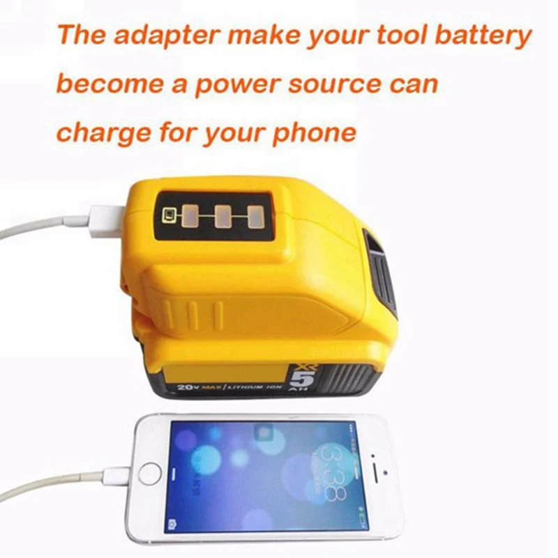 FULL USB конвертер Зарядное устройство для 14 4 V 18V 20V ионно литиевая Батарея DCB090