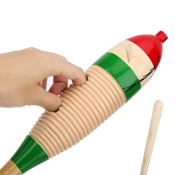 

Colorful Baby Child Wooden Musical Instrument Fish Shaped Rattle Shaker Party Children Gift Toy