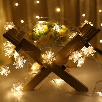 

3M Christmas Tree Snow Flakes LED String Fairy Light Xmas Party Home Wedding Garden Garland Christmas Outdoor Tree Decorations