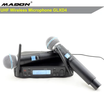 

Free Shipping , GLXD4 600-699MHz wireless microphone , dual 2 kit wireless microphone system