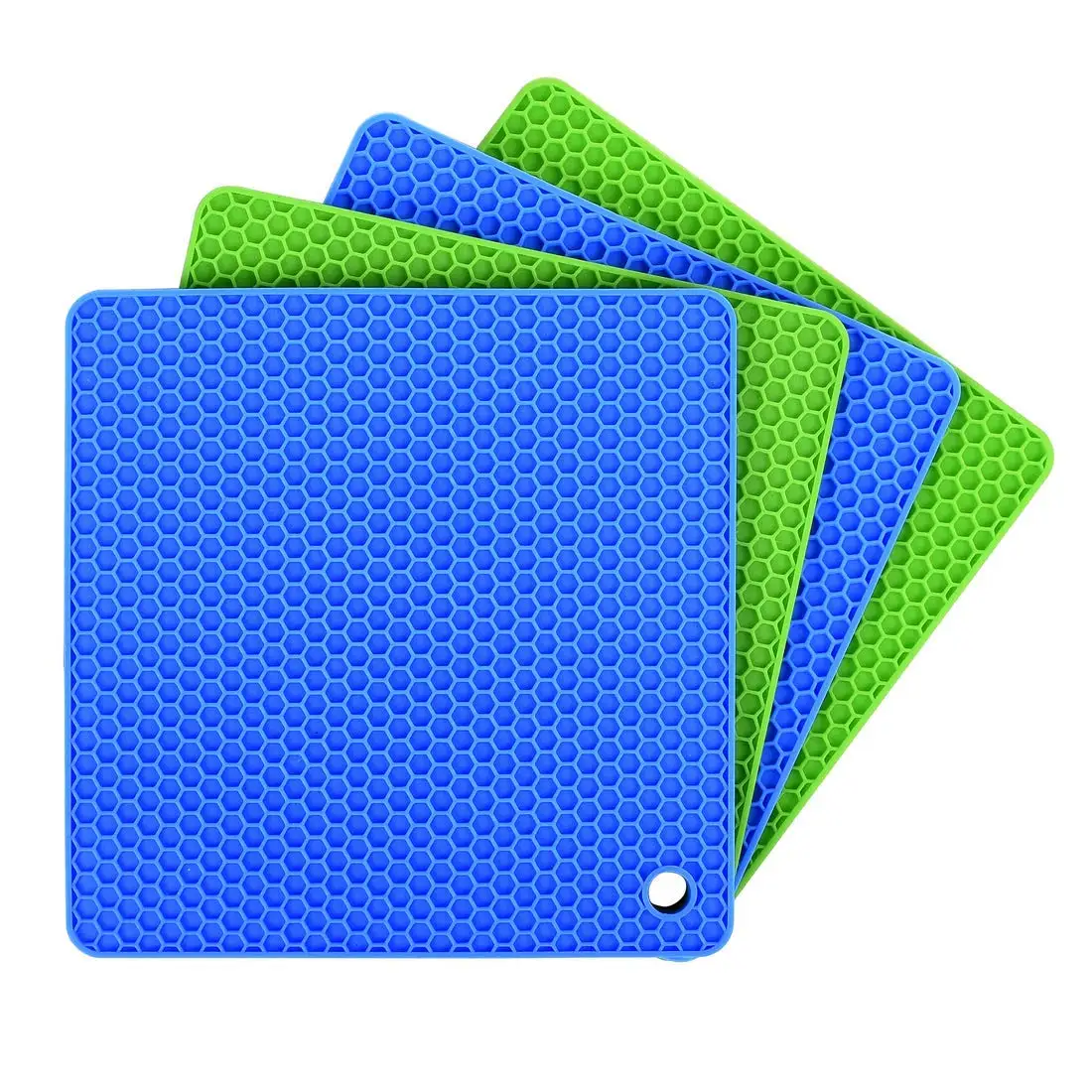 

Silicone Pot Holders(Set of 4),Silicone Trivets Multi-Purpose Hot Pads Heat Resistant to 450 Fahrenheit,Non-slip,Insulation,Du