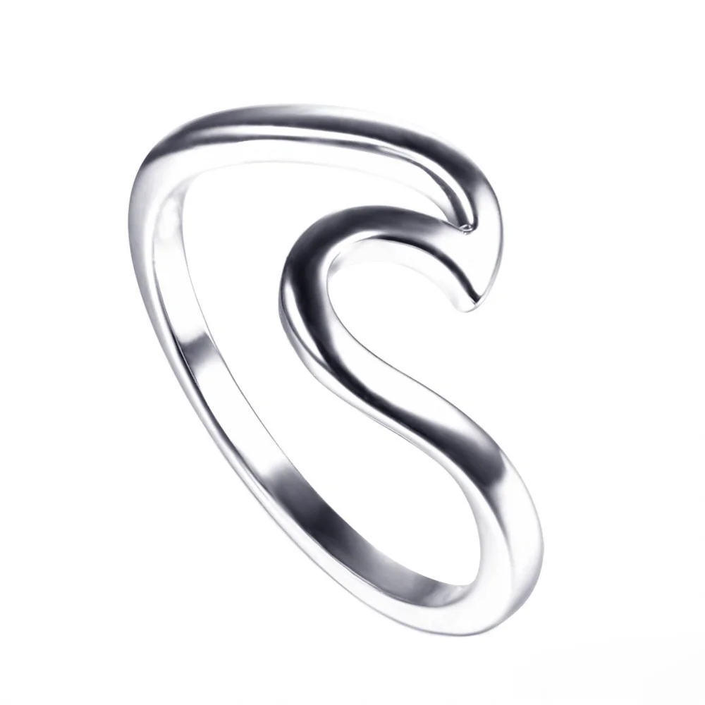 Silver Electroplate Wave Ring International Hair Simple Unisex Men's Fine Jewelry Wholesale Rings For Women