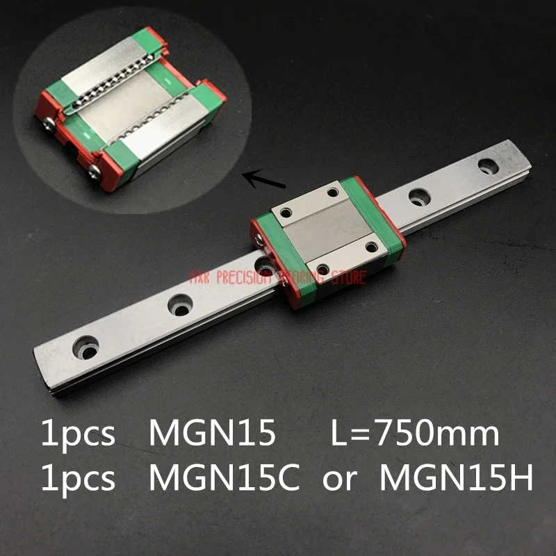 

Linear Rail Cnc Router Parts AXK 15mm Linear Guide Mgn15 L=750mm Rail Way + Mgn15c Or Mgn15h Long Carriage For Cnc X Y Z Axis