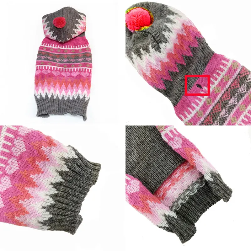 Abrrlo, Зимний вязаный свитер для собак, пуловер с бантом, одежда для собак, теплая толстовка с капюшоном для домашних животных, кошек, бульдогов, Йоркцев, аксессуары для собак