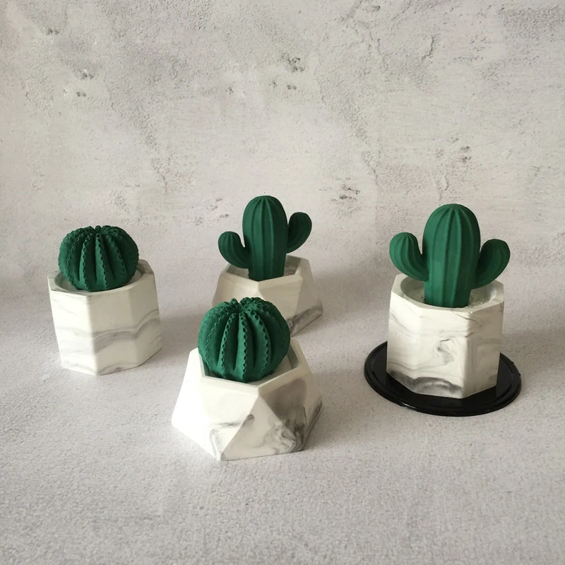 3D кактус силиконовая форма суккулентная Diy свечная глина ароматический гипс