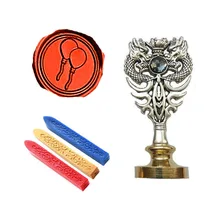 Индивидуальная восковая печать комплект печатей шар картину Металл Дракон ручка Подарочный винный набор посылка Свадебные Приглашения карты конверт печать штамп