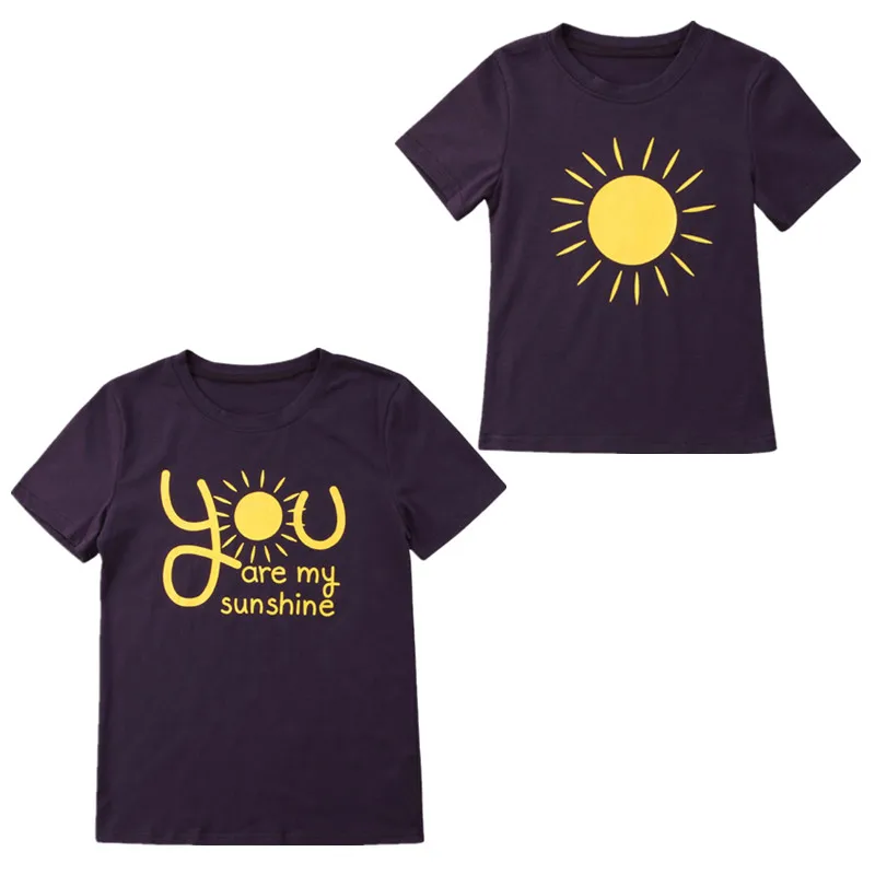 Одинаковые комплекты для семьи футболка you are sunshine Mommy Son детские топы