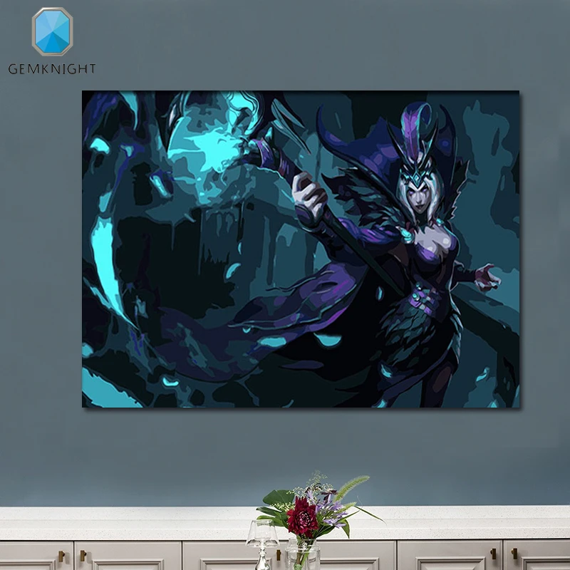 

LOL Hero the Deceiver LeBlanc Diy oil paintings Game pictures draw by your self digital paint by numbers anime posters