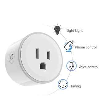 

Smart Plug WiFi Control Socket RGB Scene Light 10A Power Energy Monitoring Timer Switch Voice Control by Alexa Google Home IFTTT