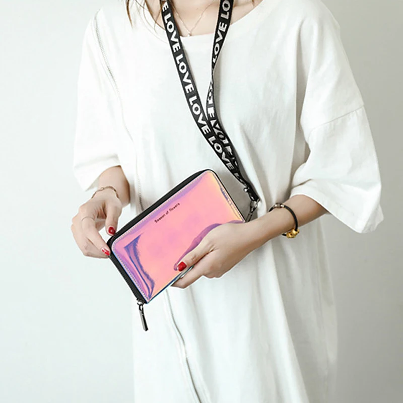

Women Wallets High hcapacity Clutch Women Long Money Purse Zipper Hologram Female Wallet Organizer Card Holder Phone Coin Purse