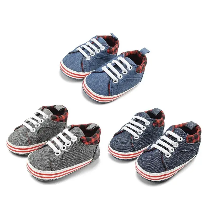 

Baby Prewalker Canvas Shoes Soft Soles Lace-up Casual Infants First Walkers Newborn Shoes Infant Toddler Soft Bottom Anti-slip